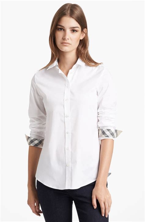 burberry contrast button shirt|Burberry check cotton shirt.